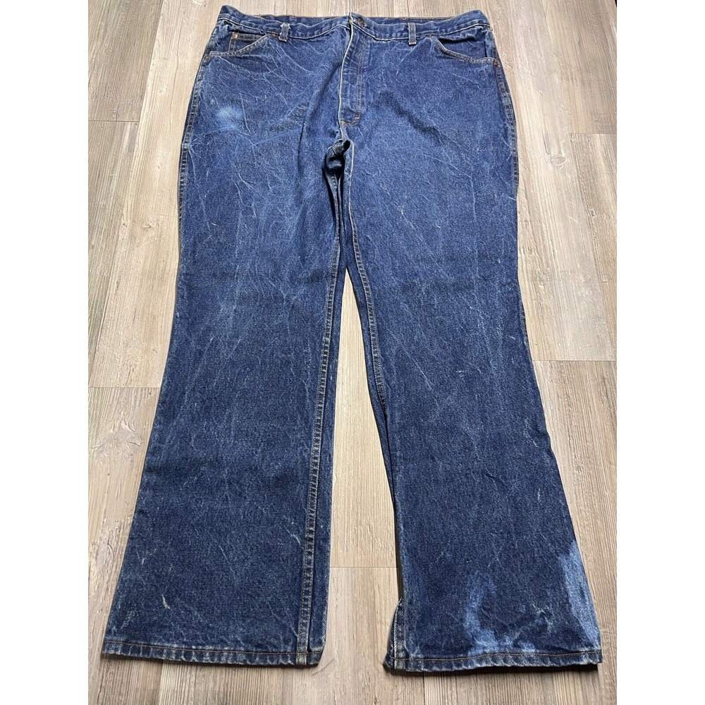 Vintage Roebucks Jeans Dark Wash‎ Workwear Mens Denim Size 45x32 Made in USA 90s